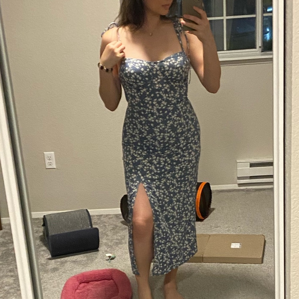 Floral Dress with Leg slit